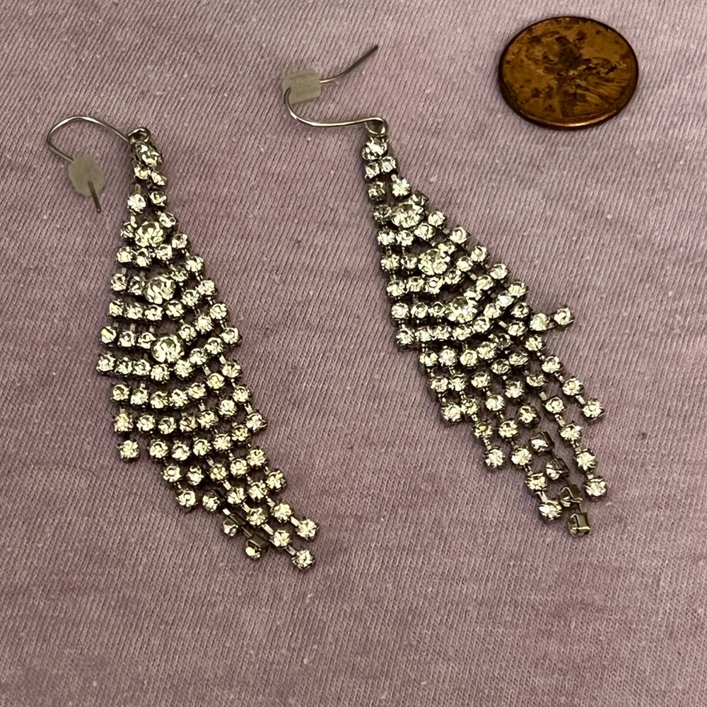 Rhinestone dangle earrings